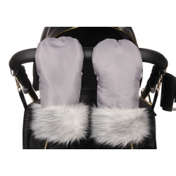 Podwójnie ocieplone mufki z futrem zapięcie magnesowe